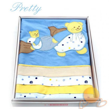 mavi ayıcıklı bebek çarşaf takımı modeli