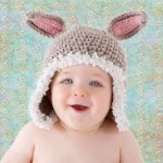 tavşan kulaklı bebek şapka modeli