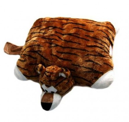 kaplan desenli peluş yastık modeli