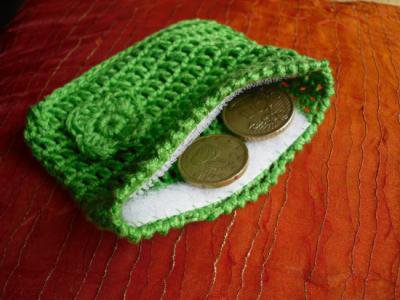 fıstık yeşili örgü bozuk para cüzdan modeli