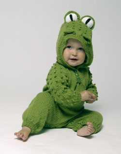 kurbağa kostümlü şirin örgü bebek kıyafeti modeli