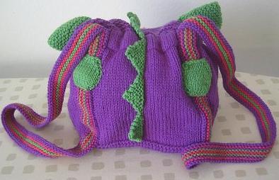 mor renkli örgü sırt çantası modeli