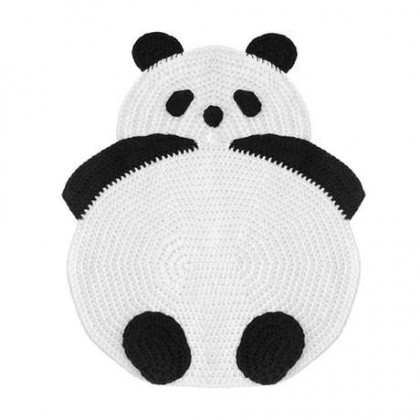 panda desenli tığ işi örgü şirin paspas modeli